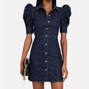 FRAME Denim puff sleeve dress NWOT